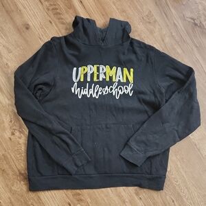 Bella Canvas Black Hoodie with Yellow and White Design